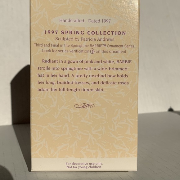 Vintage Hallmark Barbie Springtime Ornament Limited Edition Third in Series - Picture 5 of 5